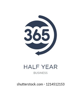 Half year icon. Trendy flat vector Half year icon on white background from Business collection, vector illustration can be use for web and mobile, eps10