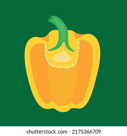 Half of yellow bell pepper, illustration