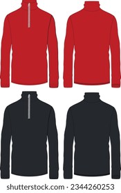 HALF ZIP POLYESTER ACTIVE WEAR SWEATSHIRT TEMPLATE