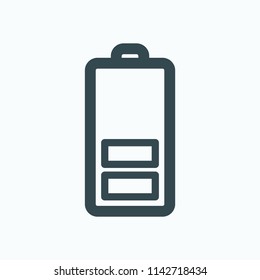 Half-charge battery icon. Half-charge enegry level vector icon