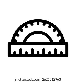 Half-circle protractor icon for measuring angles