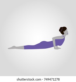 Halfcobra Pose Ardha Bhujangasana Isolated Flat Stock Vector (royalty 