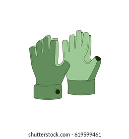 Halffinger gloves. Vector illustration.