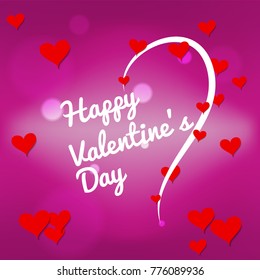 Half-hearted and heart-shaped red with text Happy Valentine's Day on a pink background. for vector illustration
