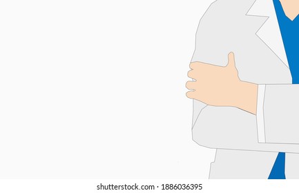  Half-length image of doctor with white backfround