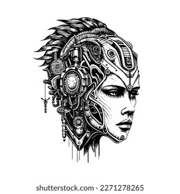 Half-man Half-machine The Epic Cyborg Illustration of a Futuristic Being