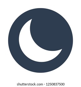 Half-moon flat icon. You can be used Half-moon icon for several purposes like: websites, UI, UX, print templates, promotional materials, info-graphics, web and mobile phone apps.s.
