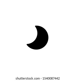Half-moon icon. Crescent symbol. Sleep sign. Dark mod button