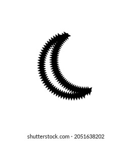 Half-moon line icon. Simple style sleeping poster background symbol. Logo design element. T-shirt printing. Vector for sticker.