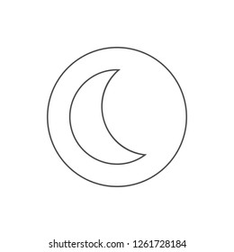 half-moon in round icon. Element of web for mobile concept and web apps icon. Thin line icon for website design and development, app development