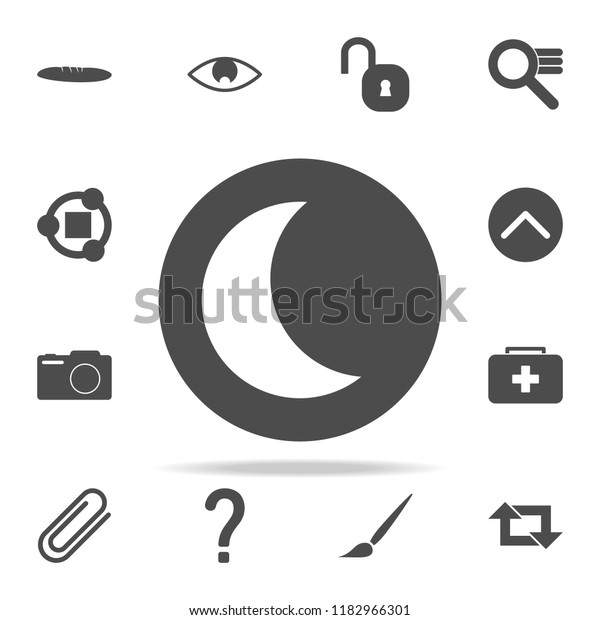 half-moon in round icon. web icons universal set\
for web and mobile