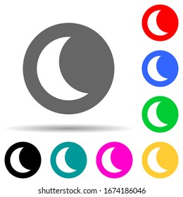 half-moon in round multi color style icon. Simple thin line, outline vector of web icons for ui and ux, website or mobile application