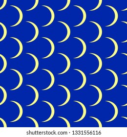 Halfmoon seamless pattern on the blue background