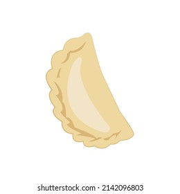 Halbmond Form dutzend oder vareniki Gericht der ukrainischen Küche. osteuropäische Küche. Vektorgrafik einzeln auf weißem Hintergrund. Frühstück