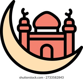 Halfmoon Vector Icon Design Illustration