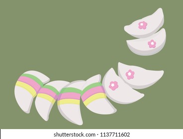 half-moon-shaped rice cake(songpyeon)
Korean traditional rice cake.
Korean traditional food to eat on Chuseok holiday.