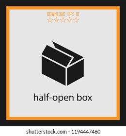 half-open box  vector icon