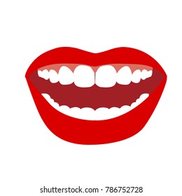 Half-open mouth - smile emotion, lips and teeth