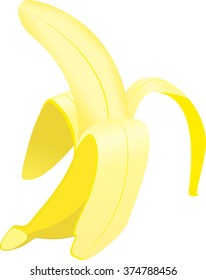 Half-peeled banana