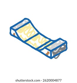 halfpipe skateboard sport doodle icon sketch vector. halfpipe skateboard sport sign. isolated symbol illustration