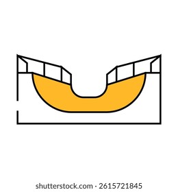 halfpipe skateboard sport line icon vector. halfpipe skateboard sport sign. isolated symbol illustration