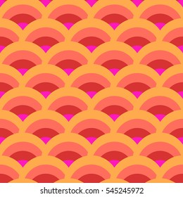 Half-round geometric seamless pattern. Fashion graphic background design. Modern stylish abstract colorful texture. Template for prints, textiles, wrapping, wallpaper, website etc VECTOR illustration