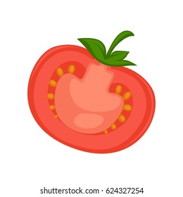 Half-sliced fresh tomato