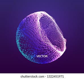 The Half-sphere Consisting of Points. Abstract Grid. Semi-sphere Illustration. 3D Network Design. Technology Concept. Vector Illustration. 