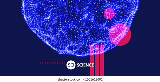 The half-sphere consisting of points. Abstract grid. Array with dynamic particles. Modern science and technology element. Vector illustration.