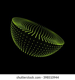 The Half-sphere Consisting of Points. Abstract Grid. Semi-sphere Illustration. 3D Grid Design. 3D Technology Style. Network Design. Vector Illustration.