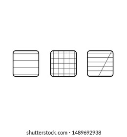 Half-square sign for notebooks, square or in line - vector illustration