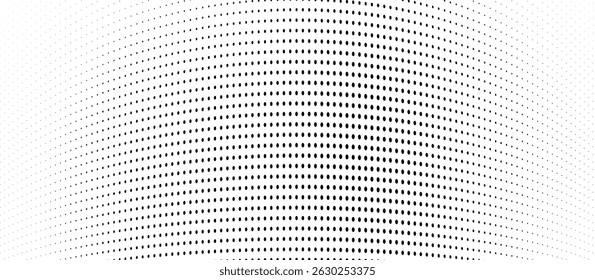Halfton is black and white. Smooth transition of points from larger to smaller