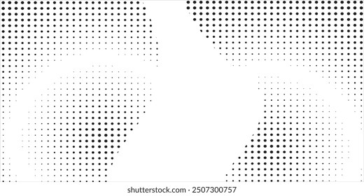 Halbtonmuster Punkt Hintergrund Textur Overlay Grunge Distress linearen Vektor. Rasterpunkte des Vektors. Halbtonvektor Technologie Hintergrund Punkte Kreis