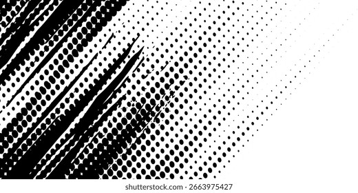 halfton pattern dot background texture overlay grunge distress linear vector. Vector halftone dots.