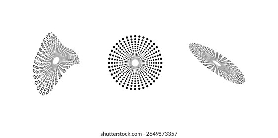 halfton shape on white background	