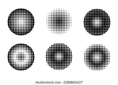 Halfton spot. Gradient circle background. Round shape. Vector illustration.
