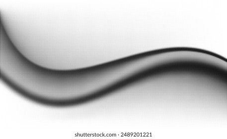 Halfton Wave gradient dot backdrop texture overlay Grunge distress linear vector. Halftone vector Wavy Technology Background. Vector halftone dots banner