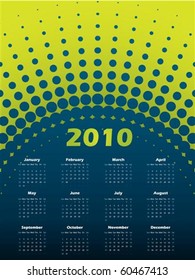 Halftone 2011 calendar in blue and green