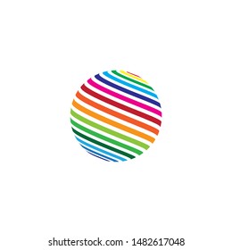 halftone 3 D GLOBE LOGO DESIGN VECTOR SYMBOL ICON 