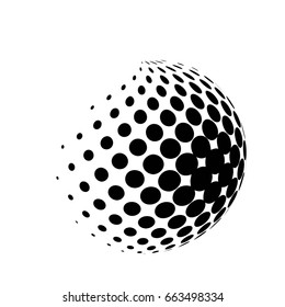 halftone in 3d circle logo