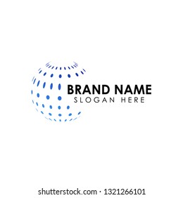 halftone 3D globe logo design vector symbol icon. dotted globe icon - Vector
