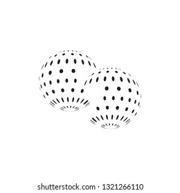 halftone 3D globe logo design vector symbol icon. dotted globe icon - Vector