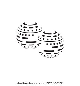 halftone 3D globe logo design vector symbol icon. dotted globe icon - Vector