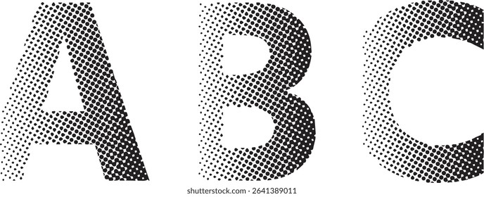 Halftone abc letters design element graphic