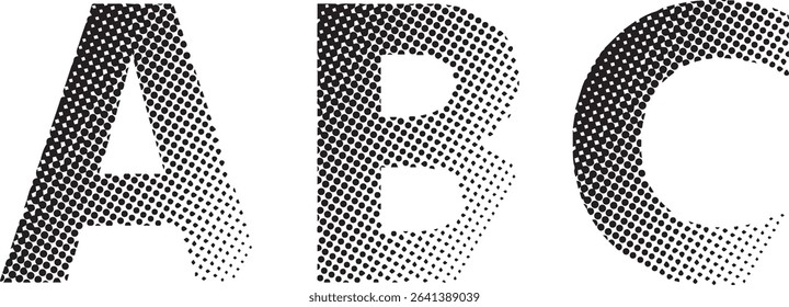 Halftone abc letters design element graphic