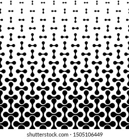 Halftone abstract background with connected dots. Seamless black and white vector pattern. EPS 10