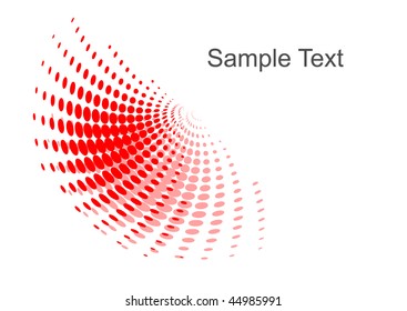 Fondo abstracto de semitono con puntos rojos sobre blancos. Ilustración del vector