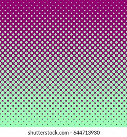 Halftone abstract background in green and compliment colors