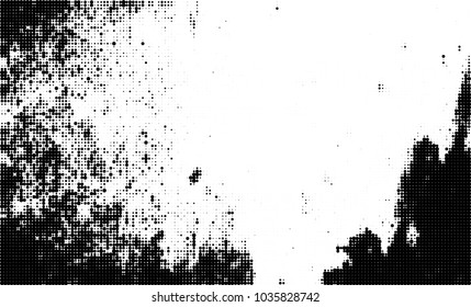 Halftone abstract background. The monochrome texture of dots of ink. Grunge pattern for printing and creating design
