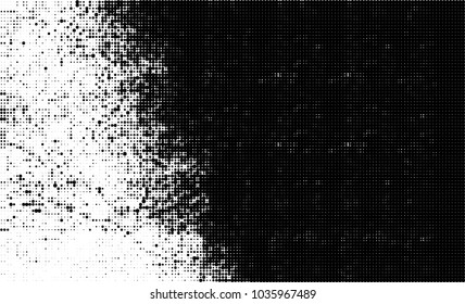 Halftone abstract background. The monochrome texture of dots of ink. Grunge pattern for printing and creating design